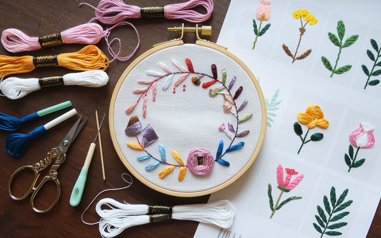 a diy art kit with embroidery materials UYJ48PkzRUq2yU